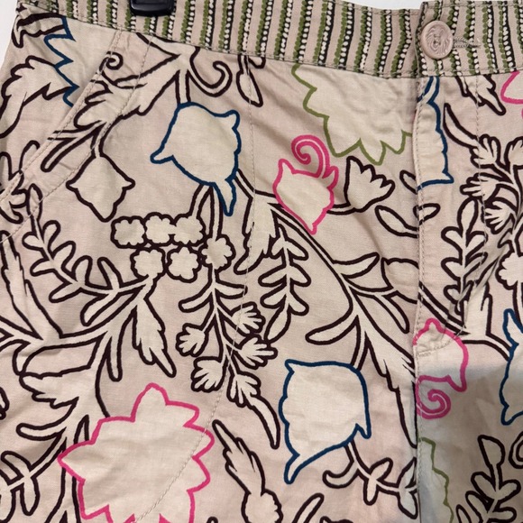 Knox Rose Floral Print Shorts Women's‎ XL Beige Colorful Boho Casual - Picture 2 of 8